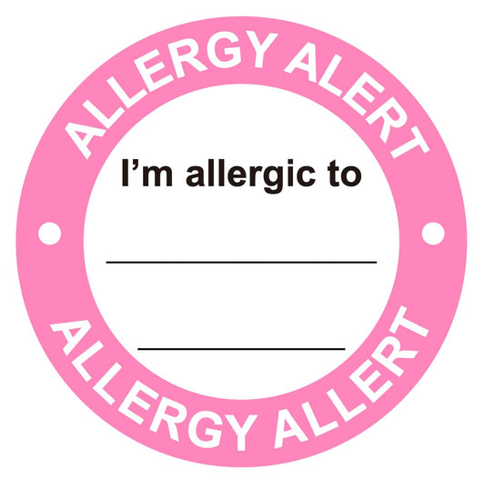2 Inch Pink Allergen Warning Label 300 PCS Adhesive Allergy Alert Stickers