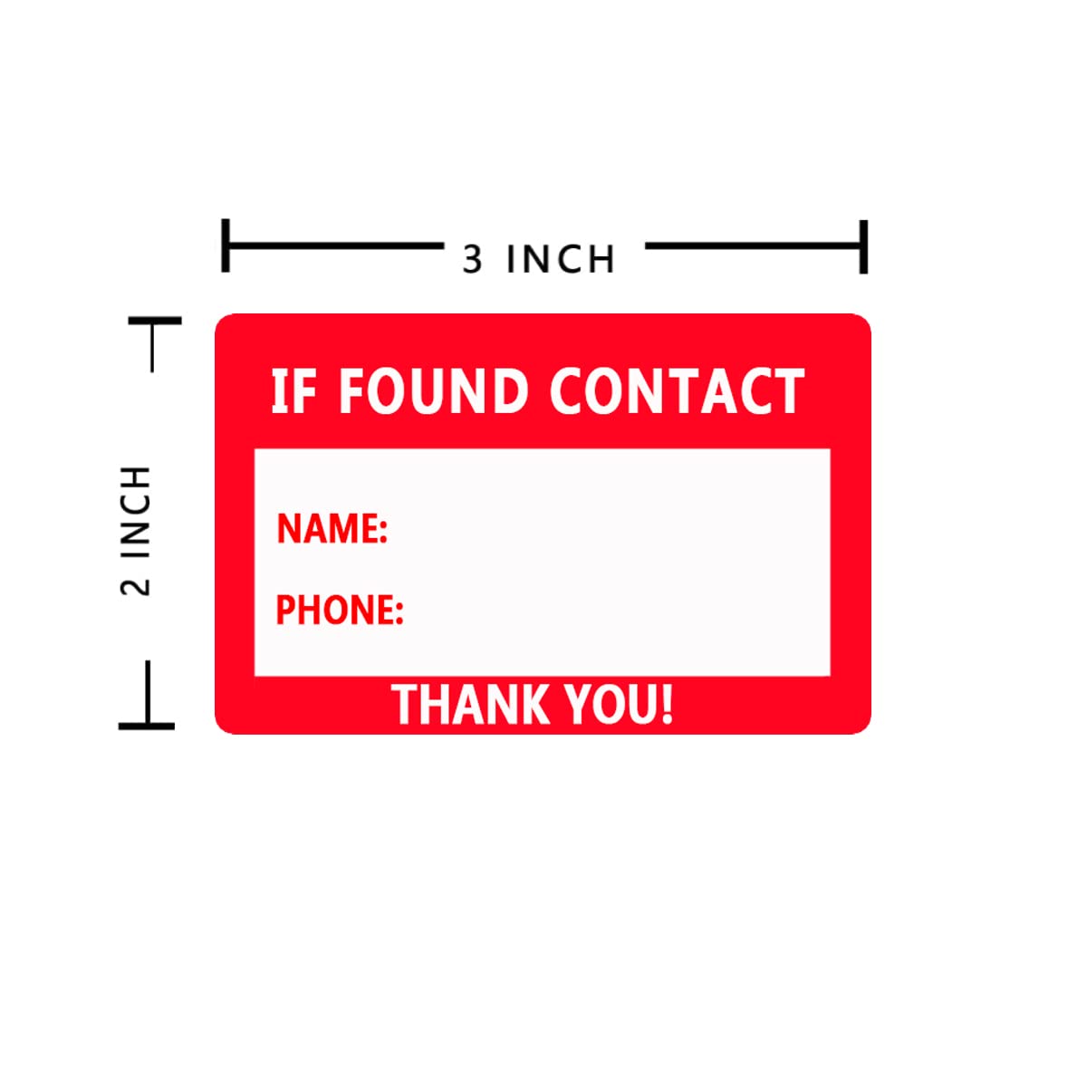 If Found Contact Info Sticker,2X3 Inch 10 Pcs Stickers