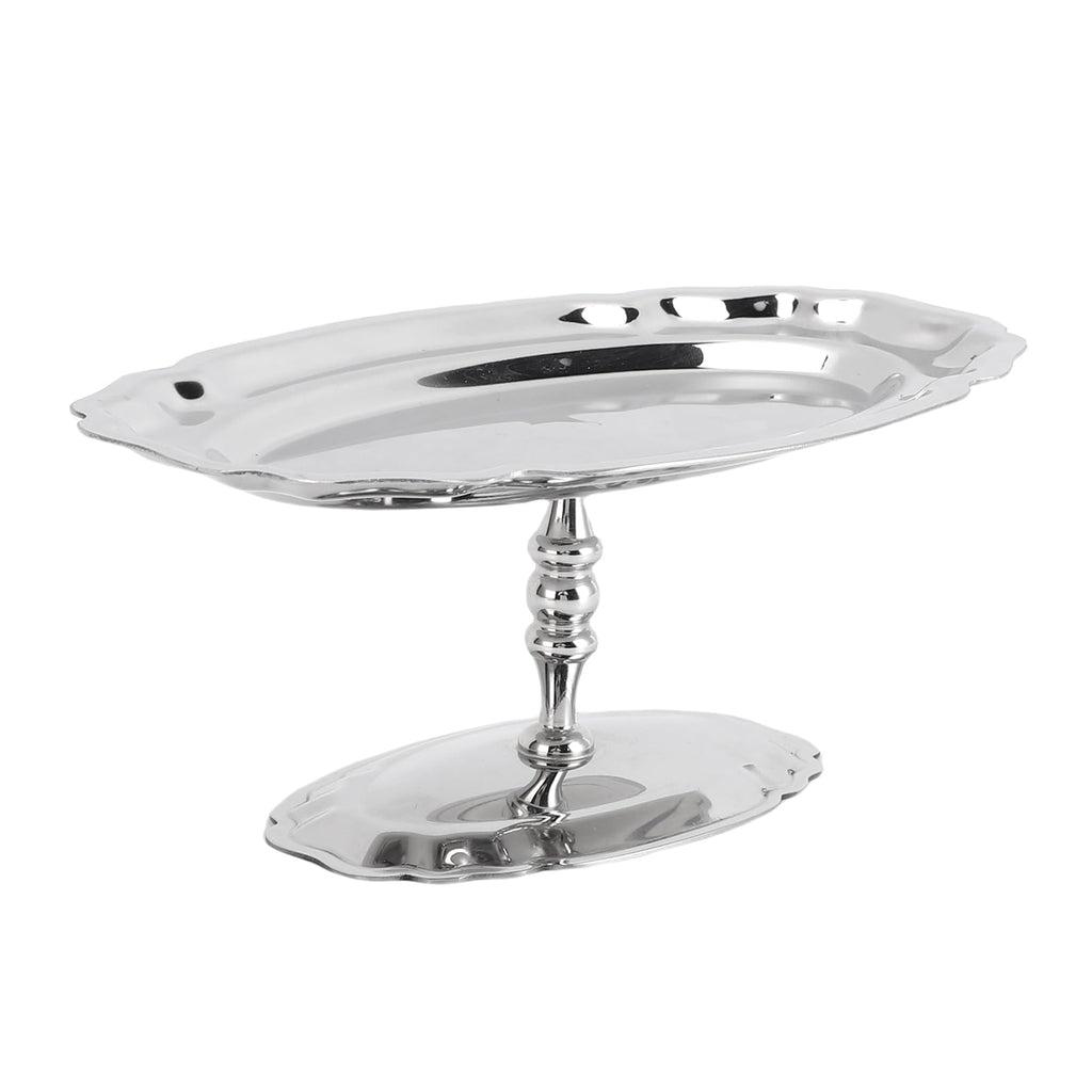 Dessert Platter with Pedestal, 304 Stainless Steel Oval Footed Plate
