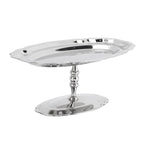 Dessert Platter with Pedestal, 304 Stainless Steel Oval Footed Plate