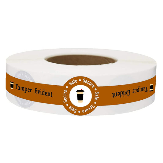 Safe Secure Tamper Evident Seals Stickers for Drink Lids,1″ x 9″Food Delivery Stickers - Sealed for Freshness Labels Drink Food Seal Stickers (500 Total Labels)