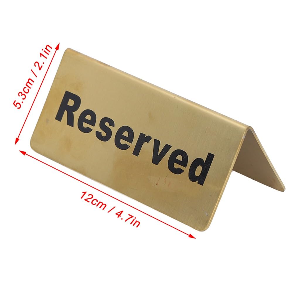 Stainless Steel Tabletop Sign Double Sided – Gold Tent Table Top Sign for Weddings, Restaurant, Cafe, Hotel, 4.7 x 2.1 Inch(Reserved) Reserved