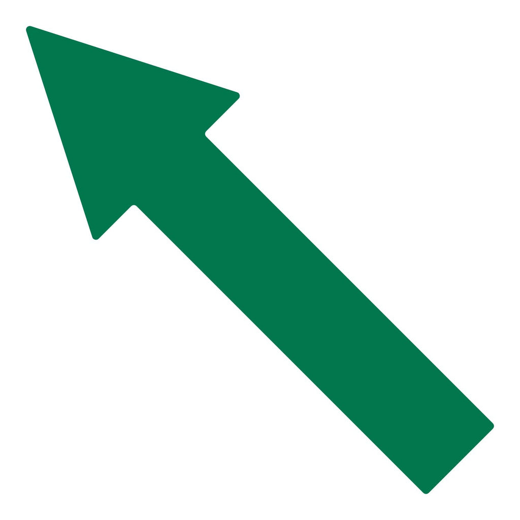 LiteMark 10 Inch Green Thin Arrow Vinyl Stickers – Durable Gloss Finish Waterproof Arrow Vinyl Sign Decals for Warehouses, Schools & Event 12 Pack 10 Inch - 12 Pack