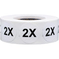 White Circle 2X Clothing Size Stickers - 3/4 Inch Round, 500 Adhesive Labels Per Roll for Retail Apparel, Clothing Organization, and Inventory - Made in The USA