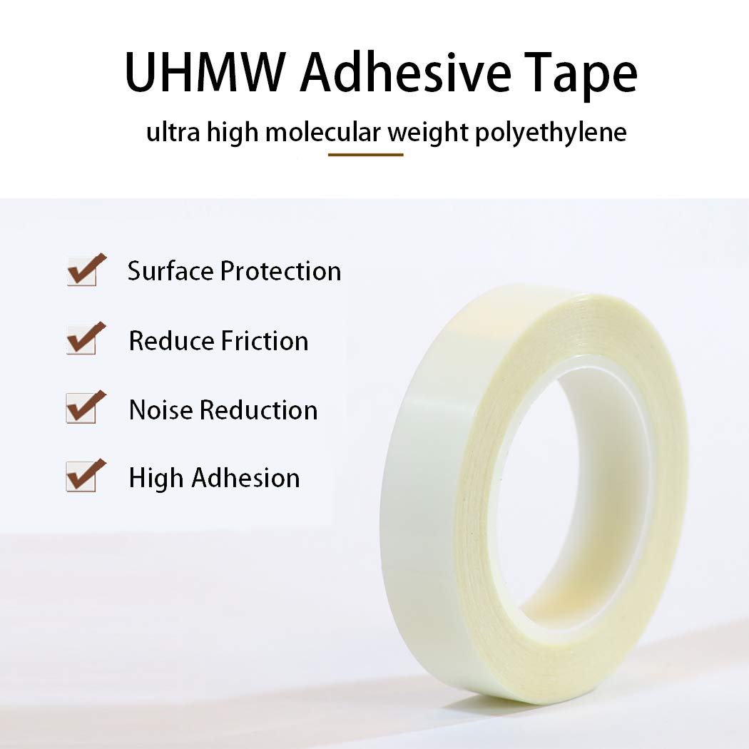 APT, UHMW (Ultra-high Molecular Weight) Polyethylene Tape, Resists Abrasion, Impact, for Surface Protection and Friction and Noise Reduction for Lining Sliding Surfaces. (2" x 5Yds, 5 Mil UHMW) 2" x 5Yds