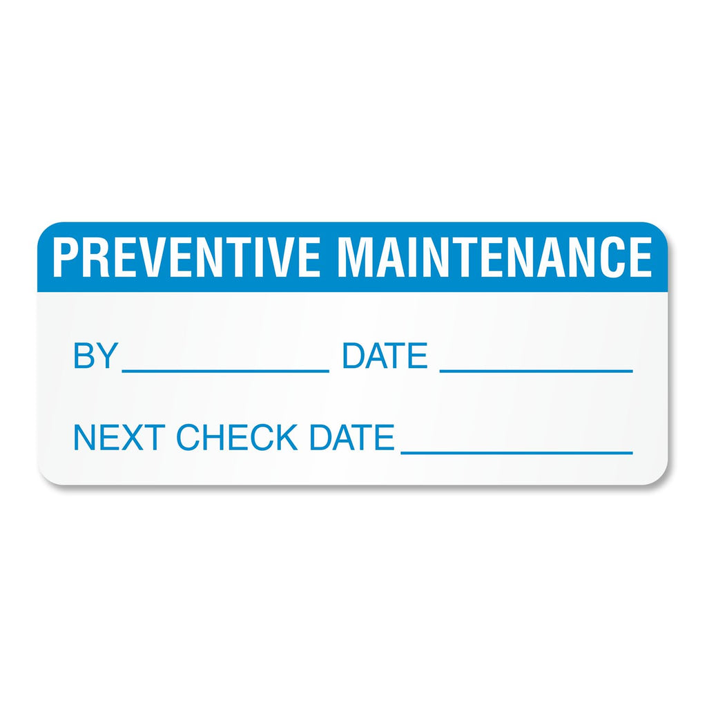 SmartSign Pack of 350 Preventive Maintenance Labels in Dispenser Box| 0.625" x 1.5" Adhesive Vinyl Stickers Adhesive Label Dispenser Box