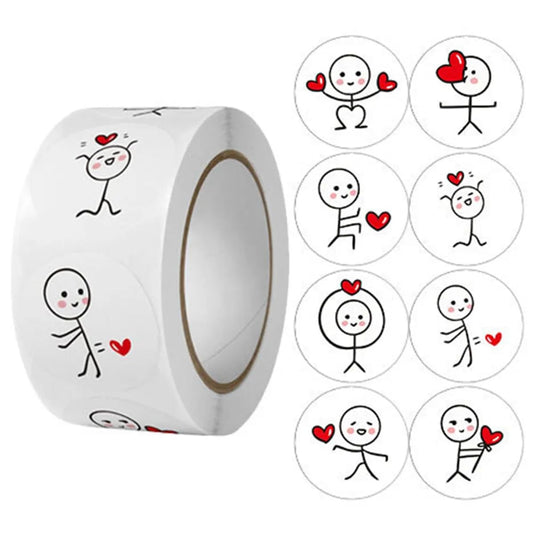 500PCS Valentines Day Stickers,1Inch Cartoon Love Envelope Labels Decals Gift Packaging Sealing Stickers Scrapbooking Adhesive Stickers for Wedding Party Gift Decorations,Award Charts
