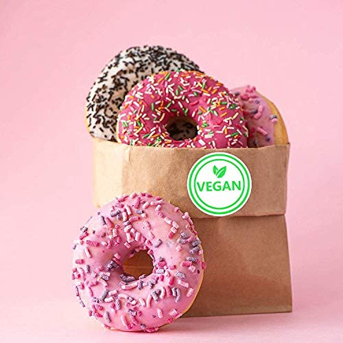 Vegan Food Rotation Labels,1.5 Inch Round Circle Dot Vegan Stickers(500 pcs per roll)