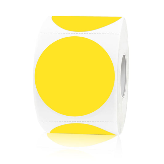 Removable Colored Dot Labels, 1.5 Inch Circle Stickers, Waterproof-Writable for Garage Sale & Price Tags (400Pcs, Yellow)