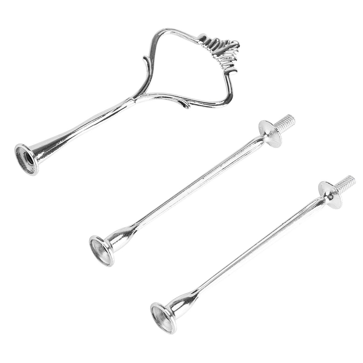 Cake Plate Stand Handle, Zinc Alloy Material, Ice Color, Multi Tiers Cake Tray, Fruit Tray Stand Holder, for Birthday Party, Anniversary or Daily Use (Three-layer small crown silver) Three-layer small crown silver