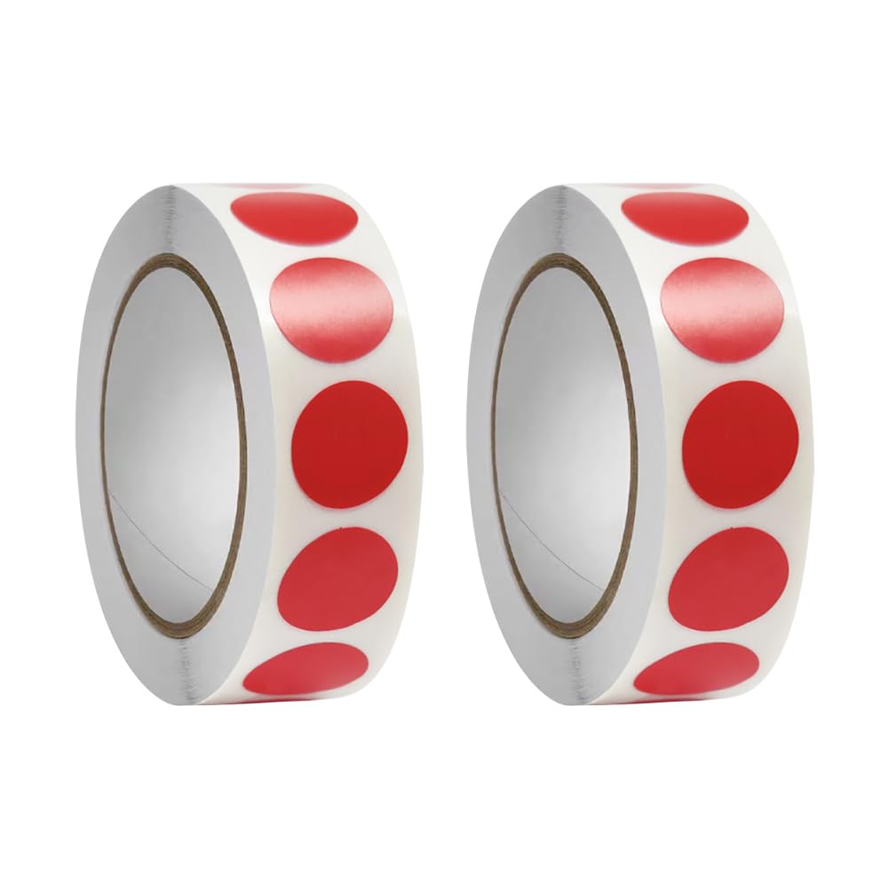 GSHLLO 2000 Pcs 13mm Small Round Stickers Roll Color Coding Dot Labels Mini Self Adhesive Circle Labels Dot Marking Stickers Tiny Removable Circle Stickers for Office Home Red
