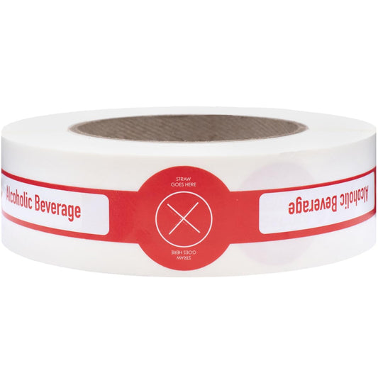 Alcohol to-Go Drink/Straw Tamper Evident Proof Seals for Food Safety - to-Go Drink Stickers with Secure, Easy to Peel Stickers, 0.625 x 10 Inch, 250 Total Labels on a Roll