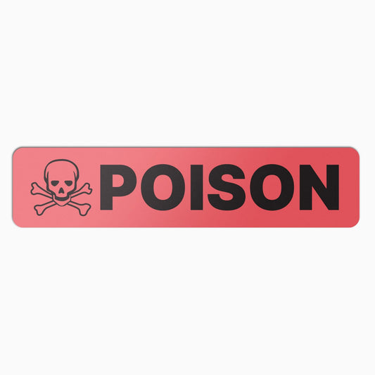 TucoDeals | 1.625" X 0.375" Poison Label Stickers with Skull and Crossbones - Red Medical Healthcare Veterinary Warning Label Stickers (300 Labels on Sheet) 300 Labels
