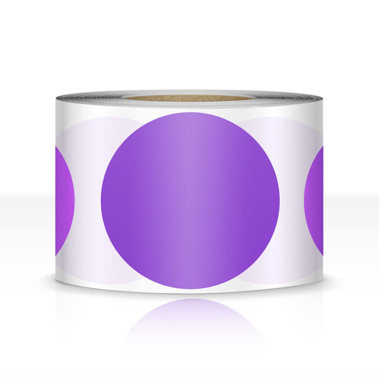 500 PCS Dot Sticker Tape 2" Inch Round Color Coding Labels Removable Writable Circle Floor Decal for Marking Organizing Social Distancing Purple
