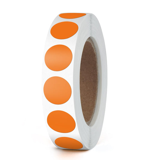 Orange Round Stickers 0.5 Inch Color Coding Dot Label Circle Waterproof Self-Adhesive File Classification Sticker Roll of 1000 Labels Orange
