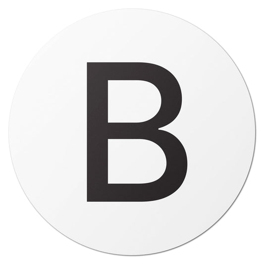 0.5 inch, Cirlce Dot Letter B Labels - Capital B Stickers for Inventory Control, Quality Control, Warehousing, Scrapbooking (300 Labels, White & Black) 300 Labels