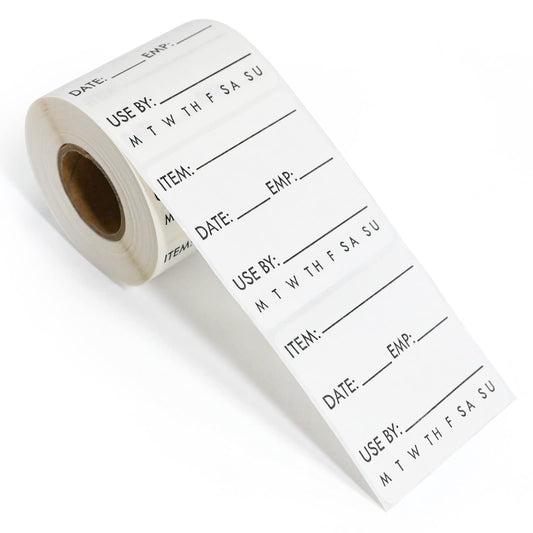 L LIKED 250 Dissolvable Labels 2"x 2" Use by Food Rotation Storage Label，Freezer Label Washable in Dishwasher