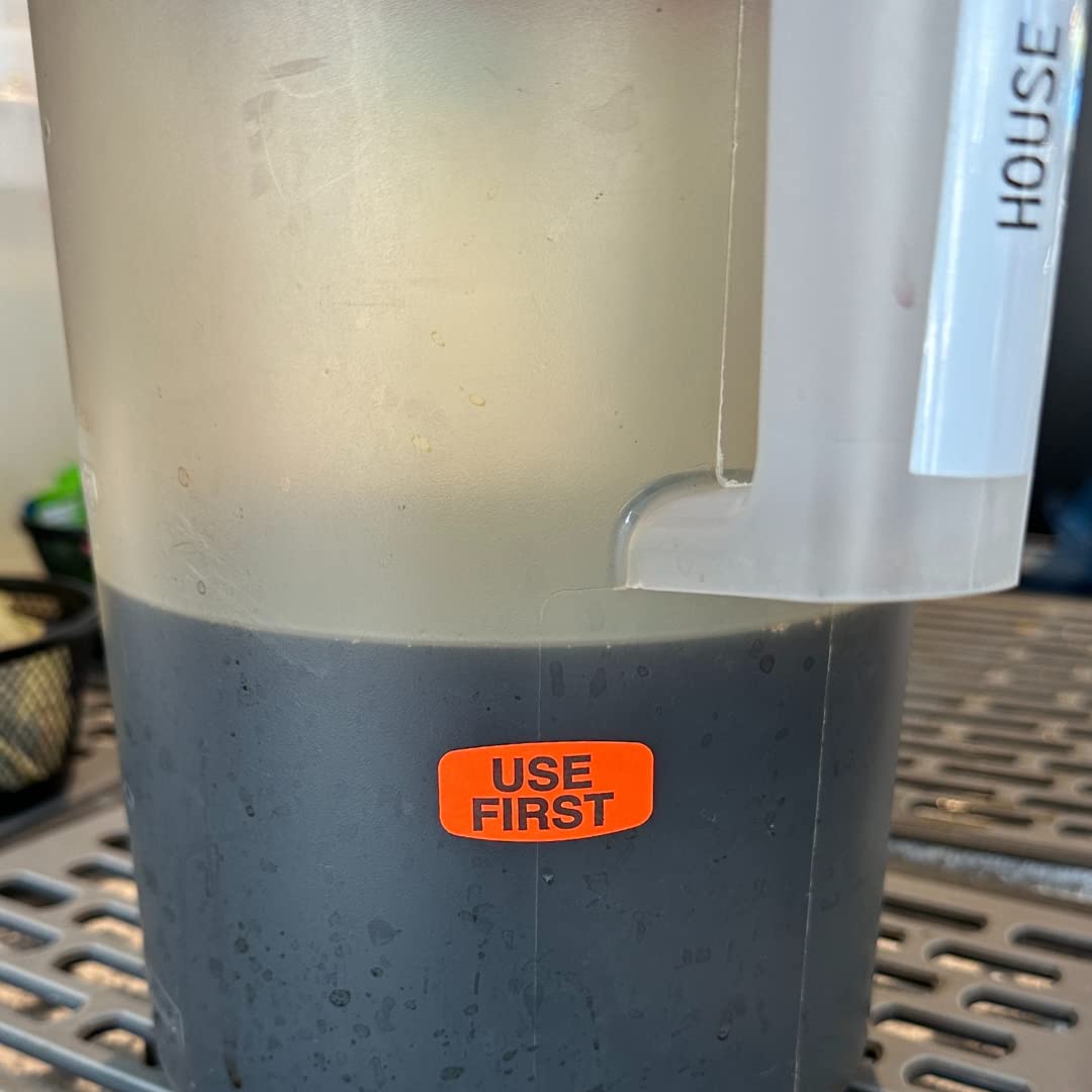 Bright Orange 'Use First' Sticker Labels - High-Contrast, High-Adhesive, Restaurants and Other Stores - 1000 Count Roll of 1 1/2" x 5/8" Size Stickers 625 x 1.25 inch