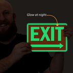 SmartSign Exit Sign Label with Right Arrow | 7" x 10" Laminated Vinyl Sticker Glow in Dark/Night 7" x 10" Glow-in-The-Dark Vinyl Label