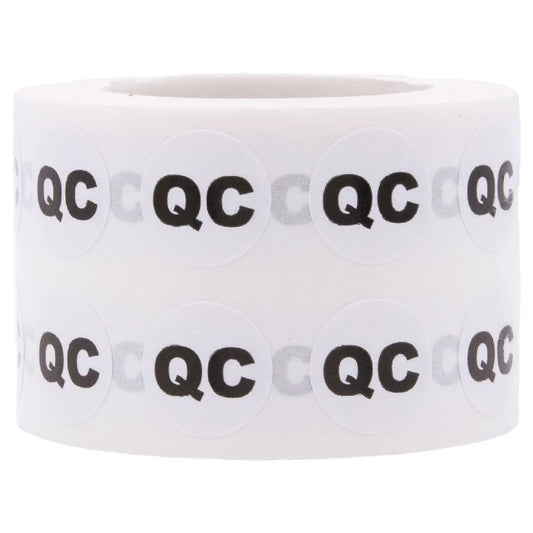 Quality Control QC Stickers, 1/2 Inch Round, 1000 Labels on a Roll