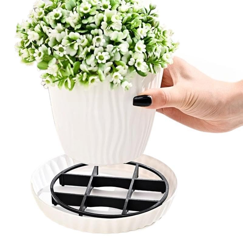 esowemsn 6pcs Plastic Pot Saucer Rack Stand 4.7inch Vase Lifter Bottom Drainer Flower Pot Level Feet for Indoor Outdoor Garden