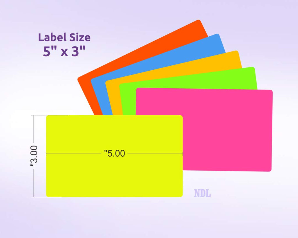 NextDayLabels 500 Rectangle Stickers, Color Coding Labels Roll, (3" x 5") Fluorescent Pink