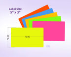 NextDayLabels 500 Rectangle Stickers, Color Coding Labels Roll, (3" x 5") Fluorescent Pink