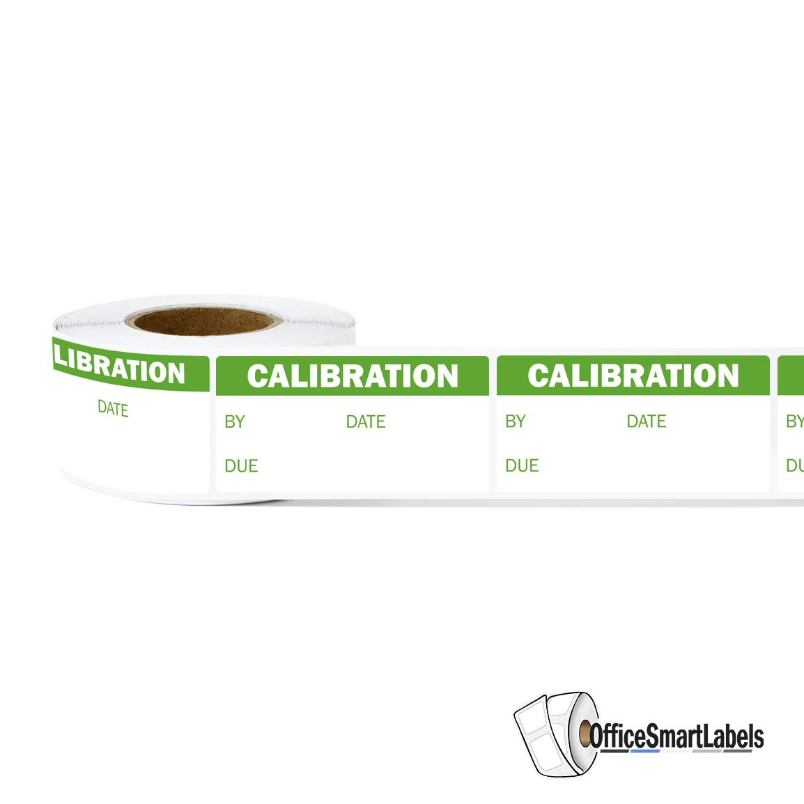 Calibration Stickers - 2 x 1 Inch Mini Label - Write On Adhesive for NIST & ISO-9000 Calibration Inspection Quality Control Mini Label Stickers - 300 Count/Roll Calibration - Green 1 Roll