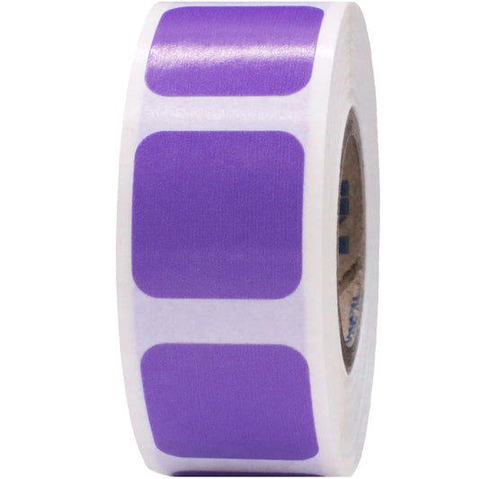 Purple Square Color Coding Labels - 3/4" Inch Vibrant Square Dots, 500 Total Adhesive Stickers on a Roll for Inventory and Organization - Made in The USA Purple