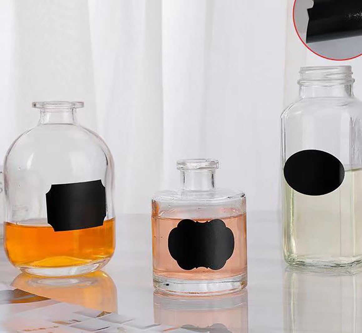 96 Chalkboard Label Stickers Come with a White Pen - for The Label of a jar of Spice Bottles