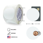 ChromaLabel 3-inch white circle sticker labels, colorful round labels for color-coding, easy to write on, permanent, 500 stickers per roll