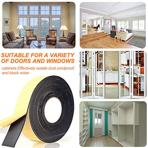 Foam Insulation Tape Adhesive High Density, Seal, Doors, Weatherstrip, Waterproof, Plumbing, HVAC, Windows, Pipes, Cooling, Air Conditioning, Weather Stripping, Craft Tape (33 Ft- 1/8" x 2") 33 Ft- 1/8" x 2"
