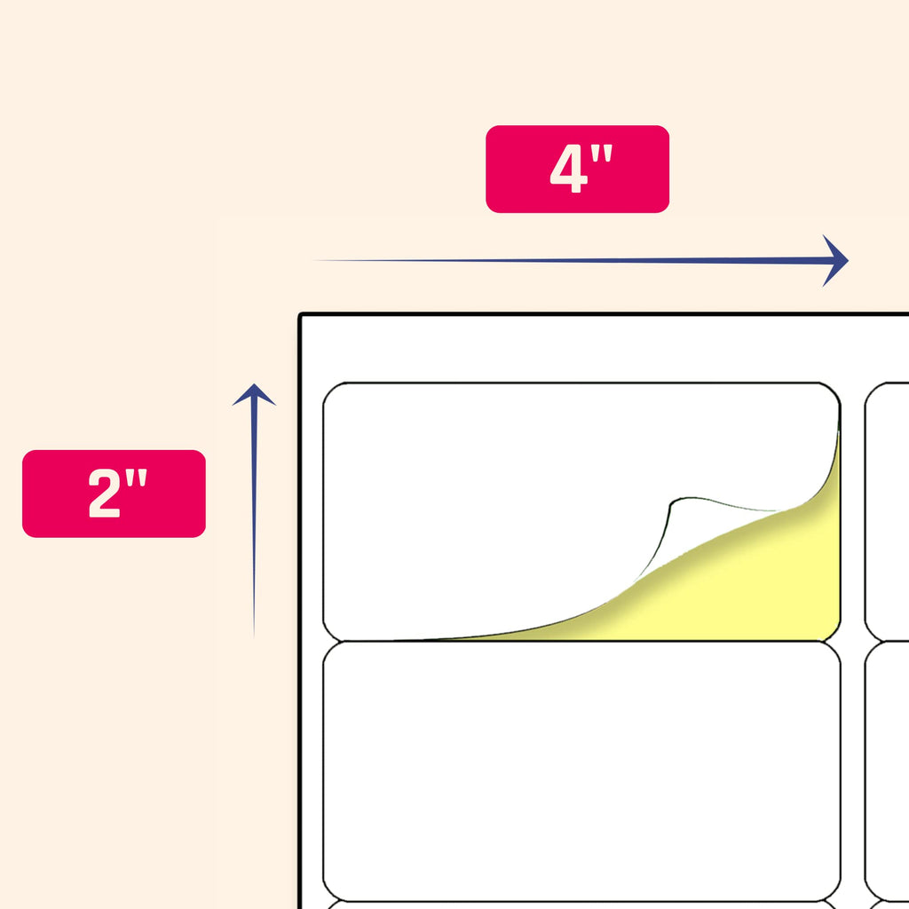 Printable white laser and inkjet sticker labels, 2x4 inches, 30 sheets featuring matte finish and 10 labels per page.