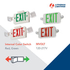 Lithonia Lighting ECRG BasicsTM Emergency Light/Exit Combo and ERE GY SGL WP M12 LED One Single Head Emergency Light Combo + Emergency Light, Gray