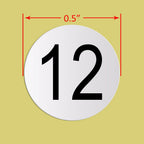 dealzEpic number 12 round self-adhesive stickers on colorful sheets, ideal for labeling and organizing inventory or storage.