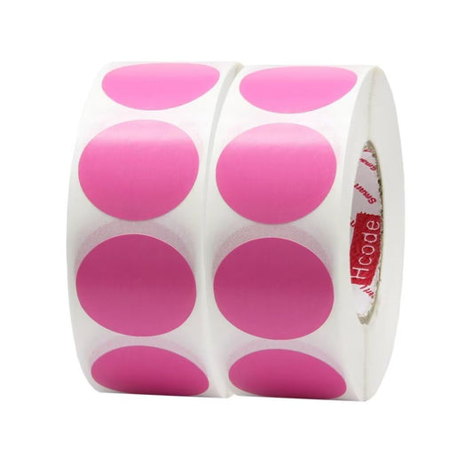 Round Color Coding Label Price Stickers Blank Yard Sale Stickers 1 inch Permanent Adhesive Dots 2 Roll 2000 Pieces (Pink) Pink