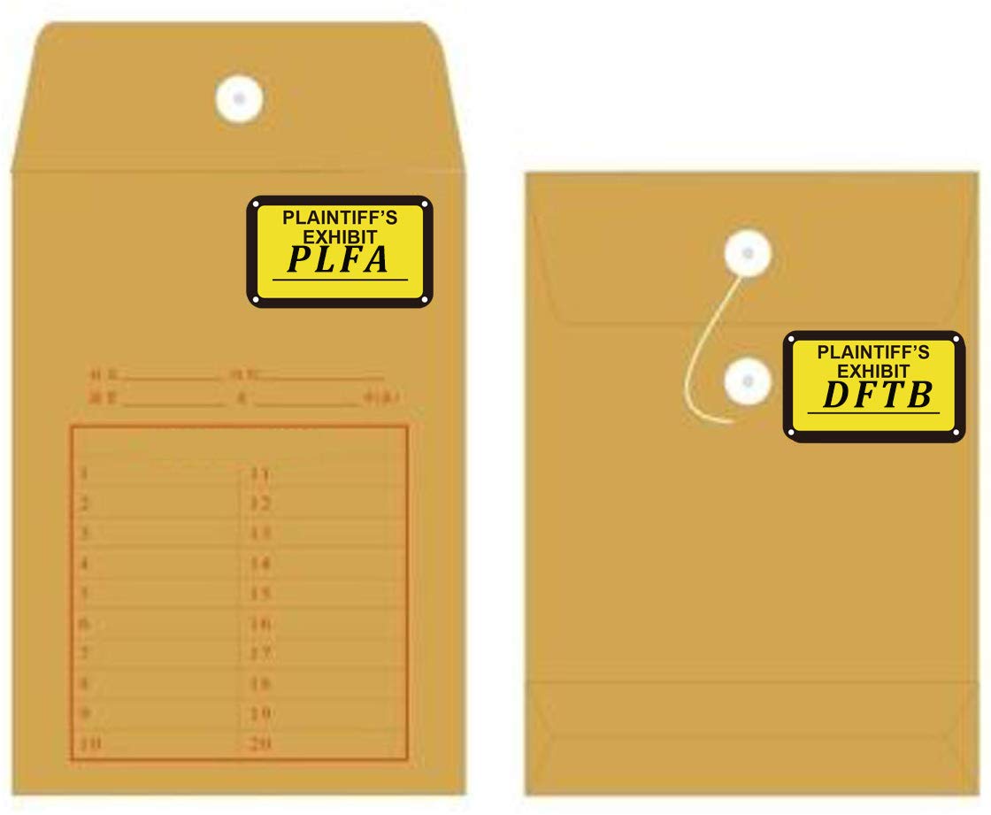 Legal Yellow Plaintiff's Exhibit Stickers 1.65 X 1 Inches - Fluorescent Yellow Color-Coded Exhibit Labels 300 Stickers Per Pack(PLAINTIFF'S Exhibit)