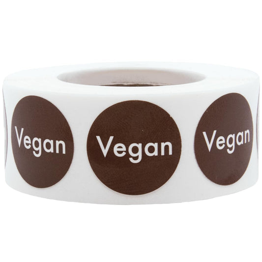 Vegan Food Rotation Labels .75 Inch Round Circle Dots 500 Adhesive Stickers