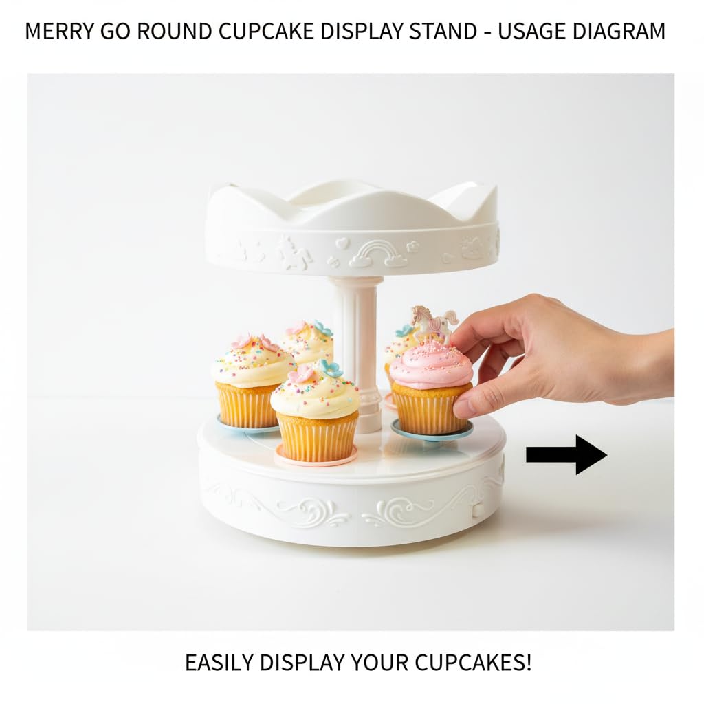 Cupcake Carousel Holders Cake Rotating Stand