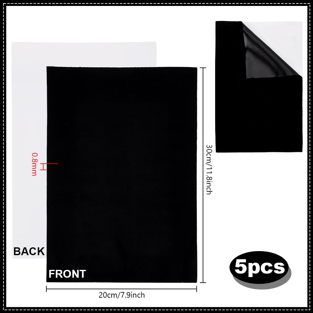 PH PandaHall 5 Pieces Self Adhesive Suede Sticky Sheets 7.8"x11.8" Stick-on Friction-reducing Dance Soles Backing Non Slip Sole Protector for Dance Shoes, High Heeled Shoes