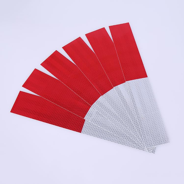 Red/White Reflective Tape 10 Pack, 2" x 12", Waterproof Self-Adhesive Safety Caution Warning Tape for Cars, Trucks, Trailers, Boats & Road Signs, Trailer Reflector Red/White 10pcs