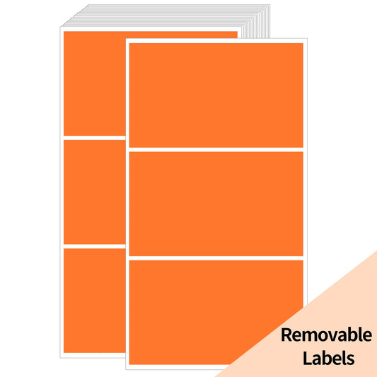 STARLIBOO Removable Colored Labels Stickers, 3X5 Inch Removable Large Label Stickers for Moving Boxes and Storage Bins- Waterproof- Tear Resistant (Orange) Orange 3''*5''