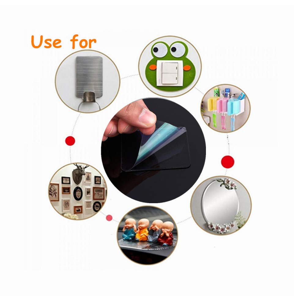 Double Sided Tape Heavy Duty Mounting Adhesive Tape 10PACK Clear Double Sided Tape for Walls Two Sided Tape Remover Waterproof Strong Squares 2.36 Inches Sticky for Wall Door Windows Crafts