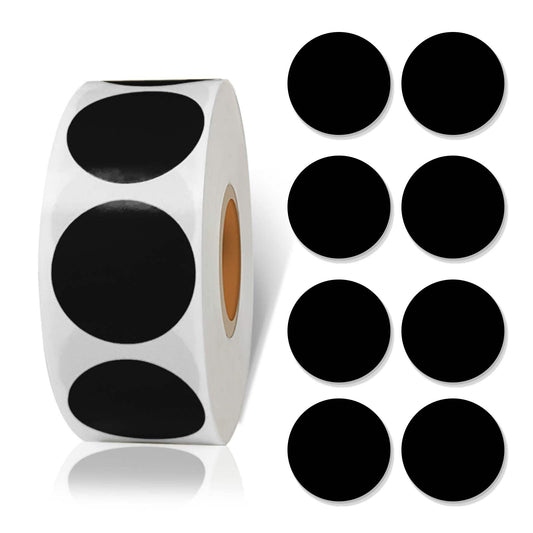 Starboling 800Pcs 1 Inch Black Round Color Coding,Dot Stickers Labels,Can Writing for Office,Student Classroom and Other Scenarios Black 1 Inch