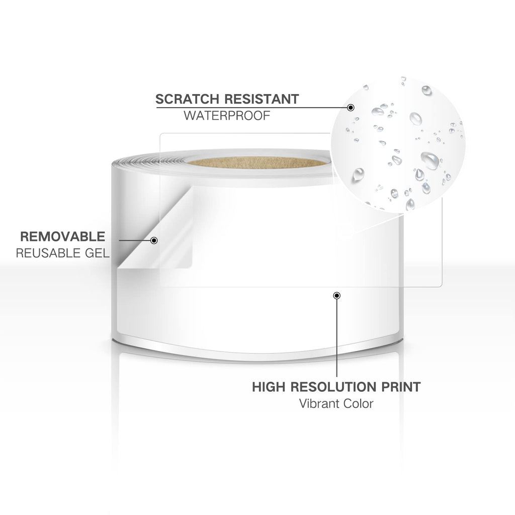 EVQ White Rectangle Sticker 3 x 5 Inch Vinyl Label Roll 200 PCS
