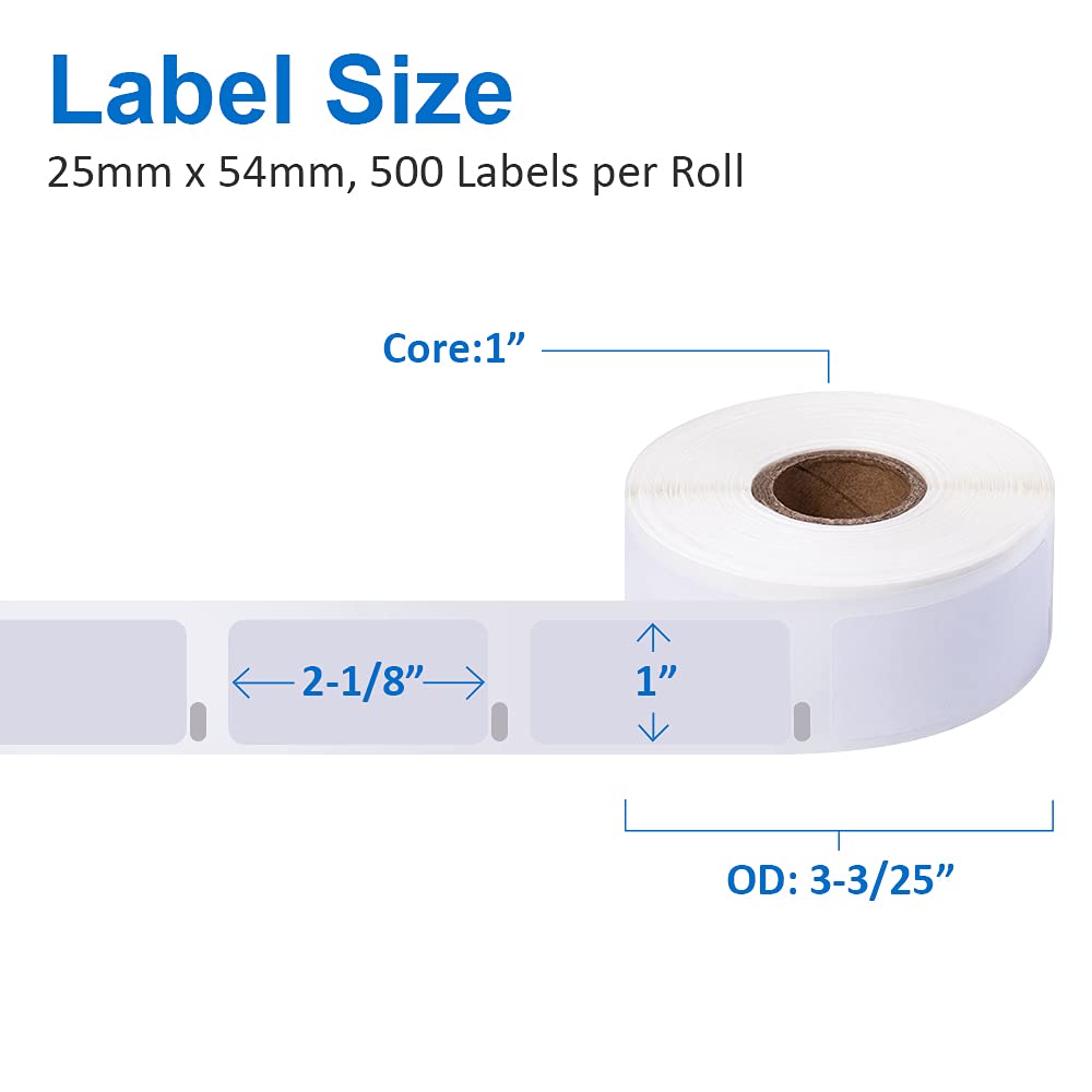 Compatible with DYMO LW 30336 Barcode Label Maker Refill 1" x 2-1/8" White 1" x 2-1/8" 4