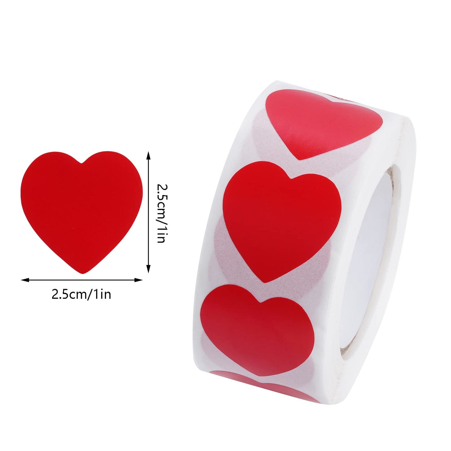 Dxhycc 1000 Pieces Heart Stickers Red Pink Heart Shaped Sticker Labels Valentine's Love Decorative Stickers for Valentine's Day, Wedding, Mother‘s Day, Gifts Decoration