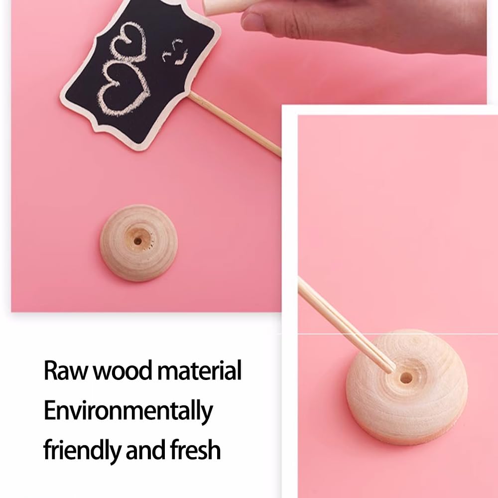 10 Pack Wooden Chalkboard Signs with Stand - Mini Reusable Food Labels for Wedding Buffet, Party Decor & Table Number Display