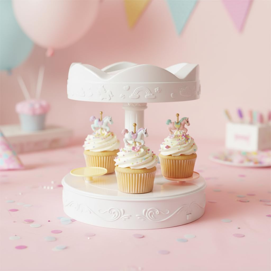 Cupcake Carousel Holders Cake Rotating Stand