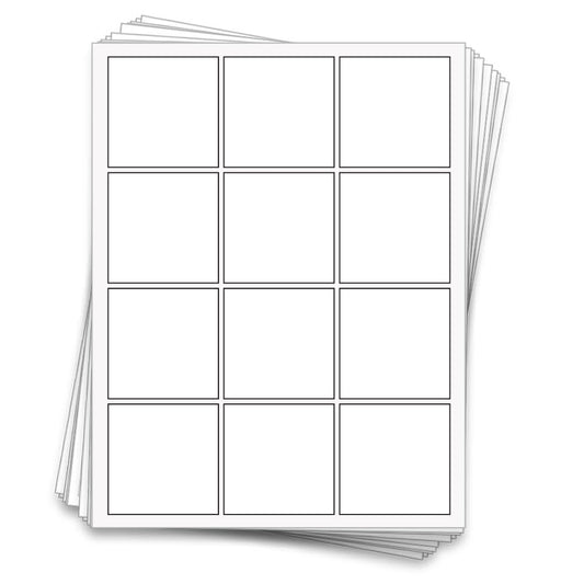120 Printable Candle Labels, 100% Recycled White Adhesive Paper (Square Labels, 2.5 x 2.5 in.)